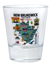 New Brunswick Canada Map and Attractions Collage Shot Glass picture