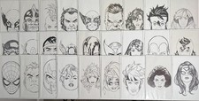HUGE MARK BROOKS SET 1:50 Head Sketches Entire Set VF/NM LOT 27 All Characters picture