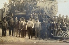 Santa Fe #1873 Railroad train crew photo cabinet card picture