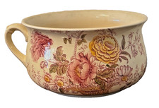 Antique Charlotte Royal Crownford Staffordshire Floral Transferware Chamber Pot picture