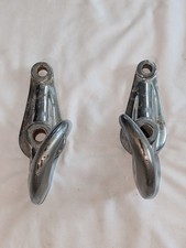 Set / Pair (2) STEEL Weldbuilt (?) CHROME Truck TOW HOOKS With Mount Holes picture