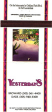 Yesterday's Fort Lauderdale FL Vintage Matchbook Cover 1980s picture