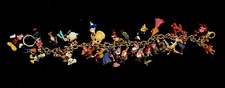 Bradford Exchange Ultimate Disney Classic 37 Character Charm Bracelet 24K Plated picture