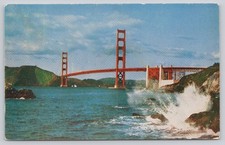 Vintage 1953 Golden Gate Bridge San Francisco California Postcard Kodachrome picture