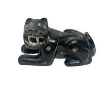Antique Teotihuacan Obsidian Multistone Inlay Jaguar Fetish Sculpture Effigy picture