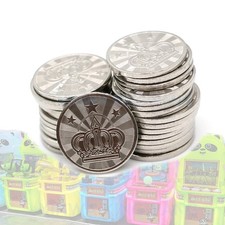 100pcs Gaming Machine Coin Tokens 25x1.85mm Stainless Steel Metal Arcade Tokens picture
