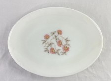 FIre KIng Fleurette FLowers Serving Platter Milk Glass Vintage picture