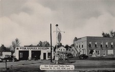 Fulton KY Kentucky Gulf Gas Station Star Cafe Truck Camp Park Vtg Postcard 3A picture