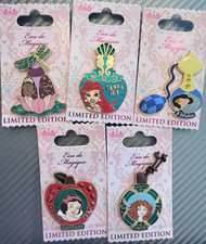 Disney Eau De Magique 2014 Pin Lot 5 LE Jasmine Ariel Tiana Merida Snow picture