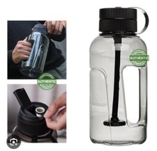 Zmokie 9inch Portable Plastic Hookah 1000ml Bottle Water Pipe Smoking Bong Gray picture