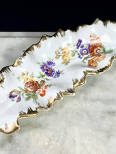 Vintage LIMOGES Couleuvre Leaf Plates Paris Porcelain France Floral Design Gold picture