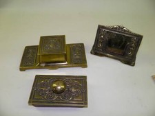 Antique Art Nouveau Desk Set Brass Bradley&Hubbard picture