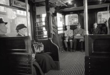 German citizens sitting on a tram Germany 1950s Historic Old Photo picture