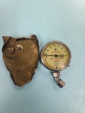 ATQ 1926 Pat. Tire Pressure Gauge U.S. Gauge Co. w/ Leather Pouch-Tested, Works picture