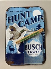 🔥New Busch Light Duck Hunt Camp  Hunting Metal Beer Tin Tacker Bar Sign Farmers picture