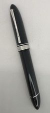 VINTAGE OMAS 360 BLACK RESIN ROLLERBALL PEN HT RHODIUM TRIM METAL GRIP  Italy picture