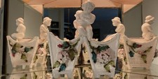 Vintage/Antique Porcelain Double Planter German/Austria Cherub Flowers 