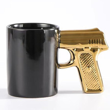 New Gold Gun Handle Coffee Mug Tea Cup picture