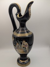 Vintage ADIS Handmade Greek Porcelain Ewer Pitcher / Vase - 24K Gold Accents picture
