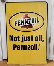 Pennzoil Double Sided Advertising Sign 24x36 Not Just Oil Garage Shop 2011 picture