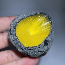50-80g Rare Meteorite-Inspired Yellow Copper Crystal Cluster Goethite Quartz picture