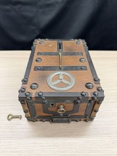 Vintage Japanese Wooden Senryobako Coin Bank Tosa Yamauchi Crest Lock Key picture