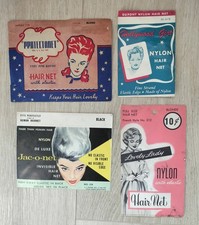4 Vintage Hair Nets Protectanet, Hollywood Girl, Lovely Lady Jac-o-net 1940s-60s picture