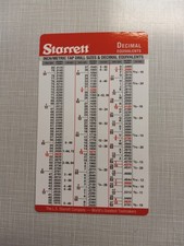 Pocket Chart Starrett Tap Drill Sizes- Fractional, Metric, Decimal Equivalents picture