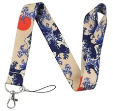 Hokusai Waves Great Wave Off Kanagawa Japan Art Japanese Rising Sun Red Lanyard picture