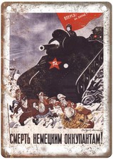 Vintage Soviet Communist Propaganda Poster Retro Look Metal Sign M2027 picture