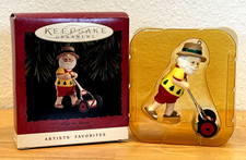 Vintage 1994 Hallmark Keep on Mowin' Santa Christmas Ornament Artists Favorite picture