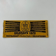 Goldman's Cafe Restaurant Kosher Style Vintage Matchbook Cover TMB44-5 picture