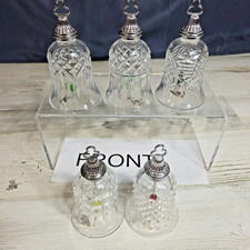 Waterford Crystal 12 Days of Christmas Bells Ornaments Lot of 5 Days 1 2 8 9 11 picture