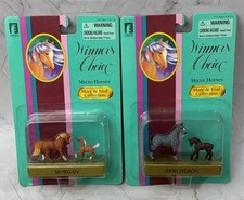 Winner’s Choice Micro Horses Mare and Foal Collection Morgan & Percheron NEW NOS picture