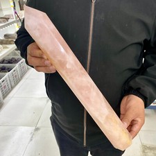 5.8LB Natural beautiful pink rose quartz obelisk crystal tower point picture