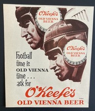 1954 CANADA CANADIAN AD BEER BREWERY O'KEEFE'S OLD VIENNA FOOTBALL HELMUT CFL picture
