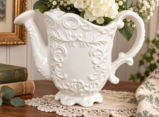 Vintage Napcoware Provincial White Ceramic Pitcher Ewer Japan French Country picture