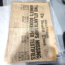 1929 Humboldt Times Newspaper Aimee Semple McPherson Maritime Shipwreck History picture