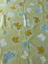 Vtg Pequot Mariposa Yellow Butterfly Percale  FITTED King Sheet NWOT NOS picture