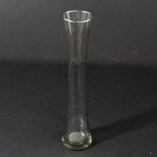 Etched Flower Clear Glass Bud Vase 10