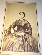 Antique Victorian American Civil War Fashion Woman Greenfield, MA CDV Photo 1865 picture