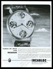 1949 Incabloc watch illustrated vintage print ad picture