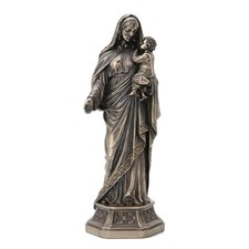 Veronese Design 11.5 Inch Holy Mother Mary Holding Infant Jesus Antique Bronze picture