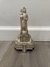 Vintage STE ANNE DE BEAUPRE Metal Music Box Works Great picture