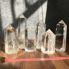 6PCS  Natural clear quartz obelisk crystal wand point healing random 45-85mm picture