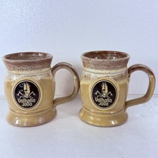 Set of 2 - Deneen Pottery Valhalla Java Death Wish Coffee Mugs Viking 5.5” USA picture