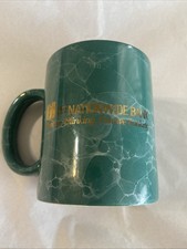 VTG 1st Nationwide Bank Positive Thinking Positive Banking Green Marble Mug Rare picture