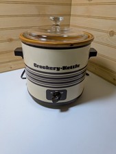 Vintage Crockery Kettle Slow Cooker Crock Pot 3.5 Qt Stoneware Almond USA picture