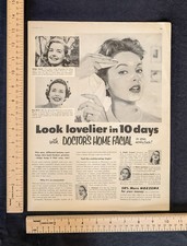 Vintage 1954 Noxzema Doctor's Home Facial B&W Print Ad Full Page 1950s Original picture