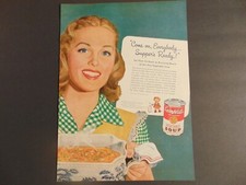 1946 Campbell Vegetable Soup Pretty Woman Come On Supper's Ready art print ad picture
